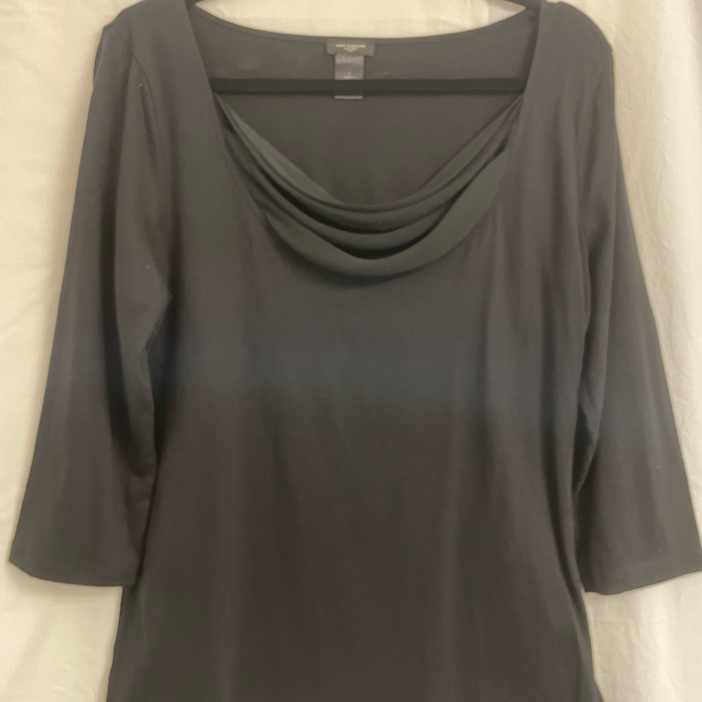 Ann Taylor Black Cowl Neck Blouse. Size Large. EUC